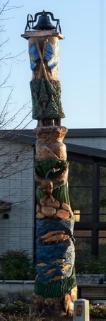 “Keizer Heritage Story Pole” (aka Cultural Story Poles) – Story Pole # 1 by 3-D Art & Chainsaw Sculptures - 2019